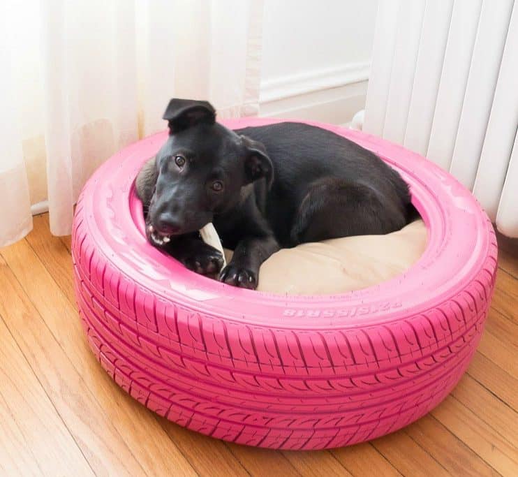 couchage pneu rose