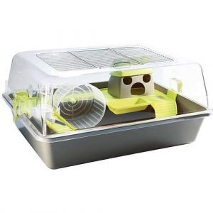 Cage moderne Pet Ting grise pour hamsters et gerbilles