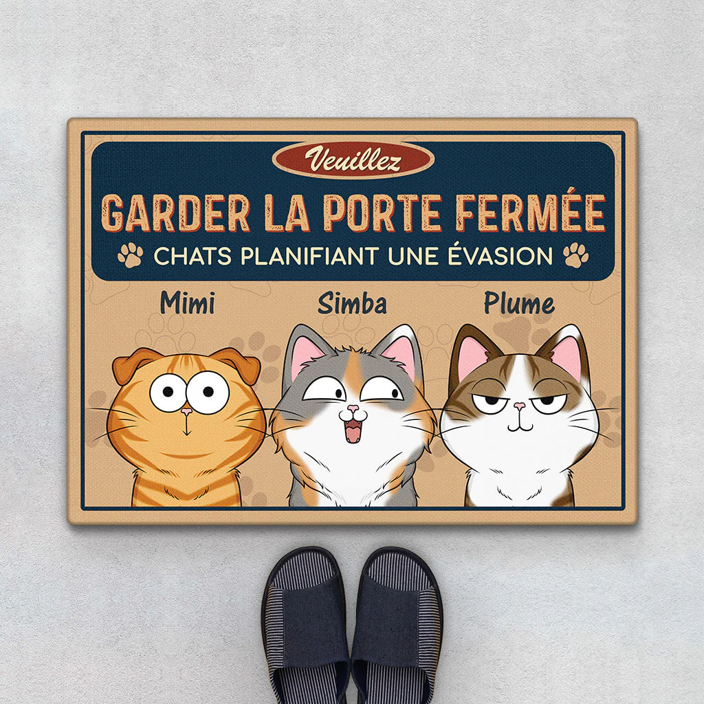 Paillasson personnalisé pour fans de chats