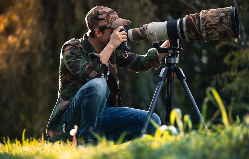 Trépied de photographe animalier